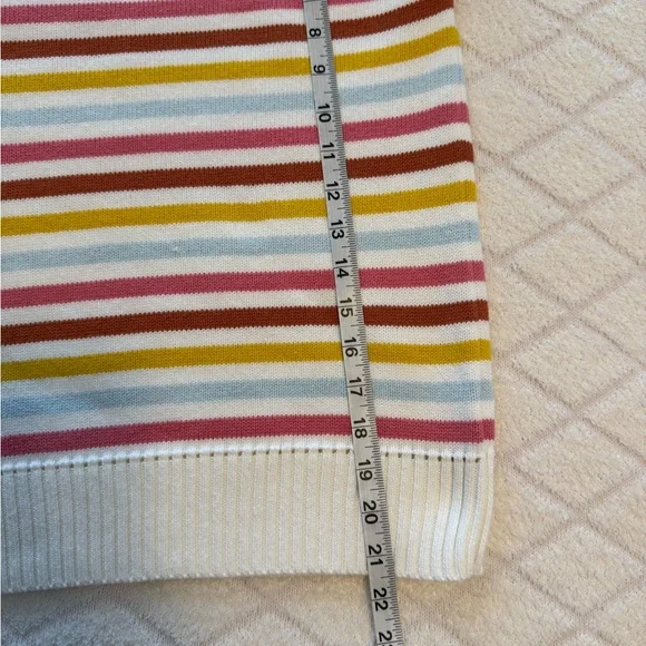 Gap Boat Neck Sweater Striped Long Sleeve Cream Cotton Casual Trendy Knit Medium - Picture 4 of 6